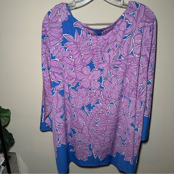 Bob Mackie Artsy Tropical Floral Blouse 3X - Picture 12 of 14